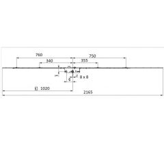 FUHR dveřní zámek ovládaný klíčem 855-45, 4RL, 20-92-08, 2170mm, K/G - Stříbrná, 45