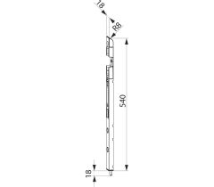 MACO dveřní zástrč na vchodové dveře 540 mm - Stříbrná