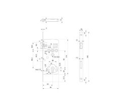 Zadlabací zámek GEGE 121 PZW, DM 50, štulp 250 x 18 x 3 mm - Stříbrná