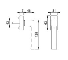 Okenní klika Toulon SecuForte® 7/32-42 mm - Bronzová