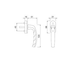 Okenní klika Atlanta Secustic 7/32-42mm (Vario Fit) - Bronzová