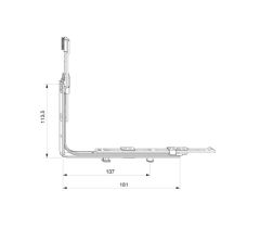 MACO Rohový převod dolní pro variabilní převodovku MULTI-MATIC - Stříbrná