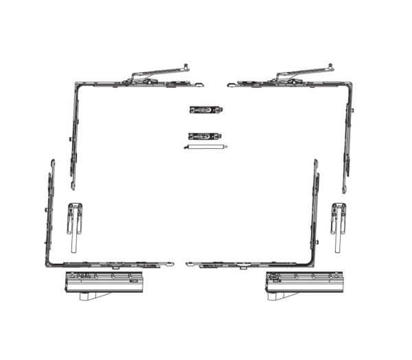  MACO Sada nosných vozíků a rohů SKB-Z P 160KG V-9 mm