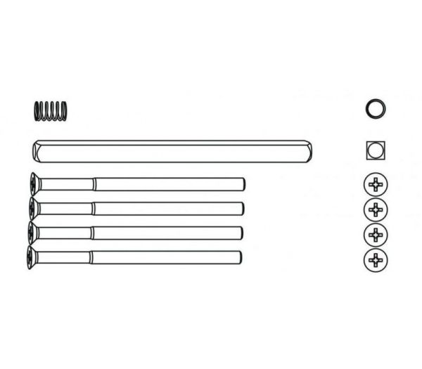 Sada šroubů, čtyřhranu a pružiny pro plochou kliku HARMONY 72-82 mm