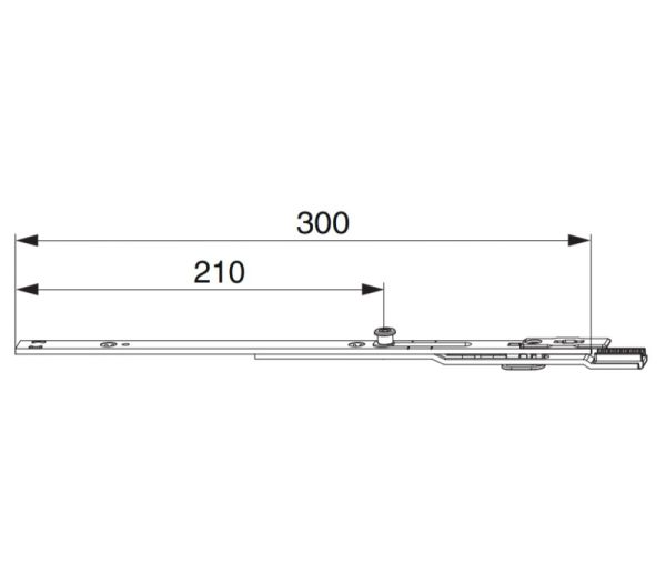 MACO ukončení dveřního zámku 300x16 mm - Stříbrná