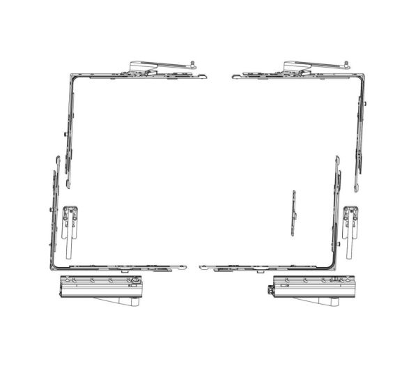  MACO Sada nosných vozíků a rohů SKB-Z P 160KG V-9 mm - Stříbrná, left